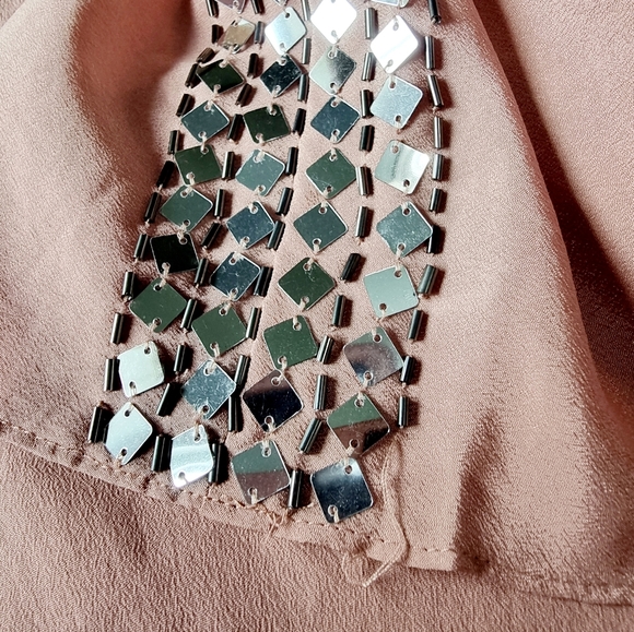 Moda International Beaded Cold Shoulder Blouse - Picture 7 of 7